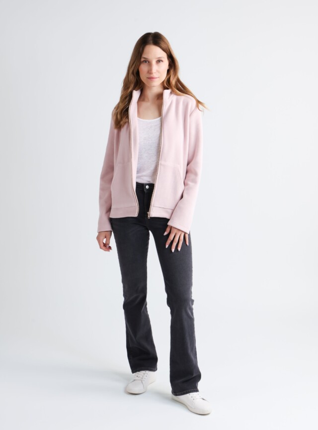 Maison Solfin - Veste zippée femme rose poudre – 5