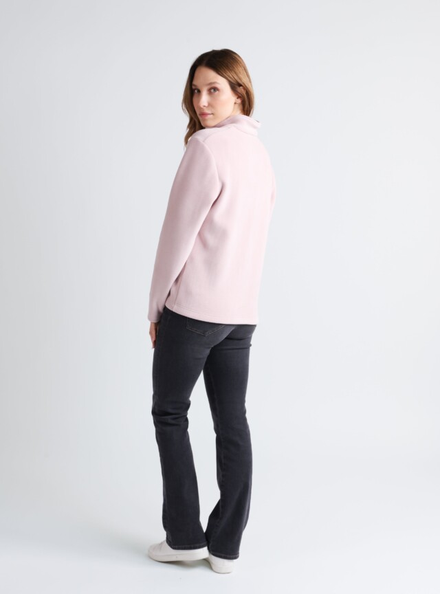 Maison Solfin - Veste zippée femme rose poudre – 5