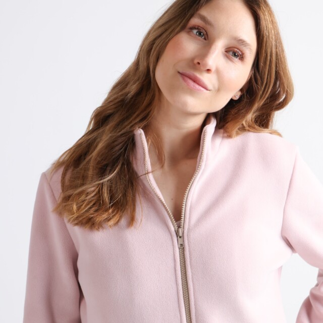 Maison Solfin - Veste zippée femme rose poudre – 5