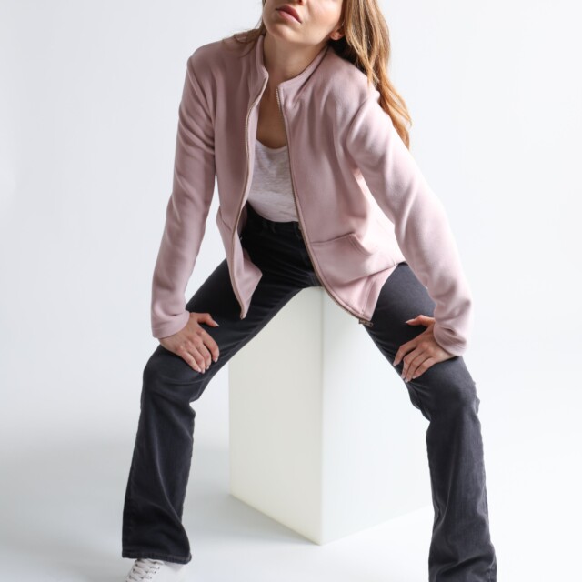 Maison Solfin - Veste zippée femme rose poudre – 5
