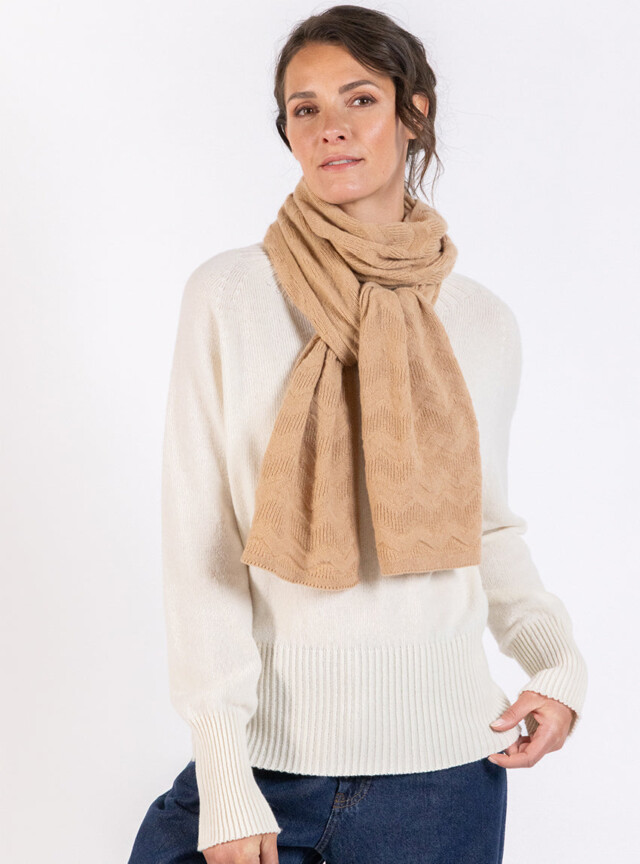 Maison Solfin - Echarpe en cachemire beige douceur – U