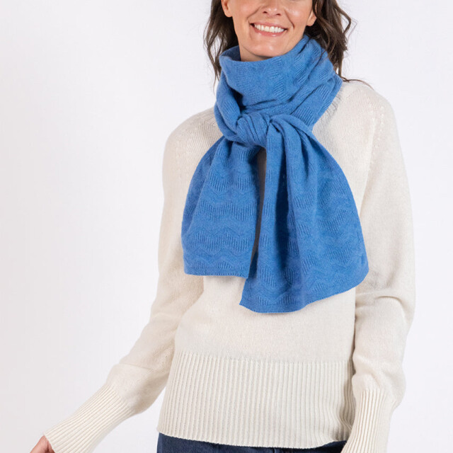 Maison Solfin - Echarpe en cachemire bleu – U