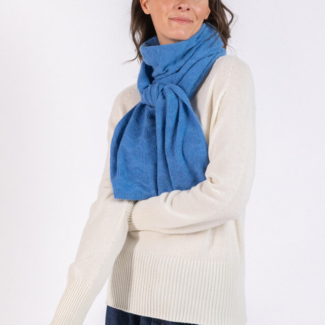 Maison Solfin - Echarpe en cachemire bleu – U