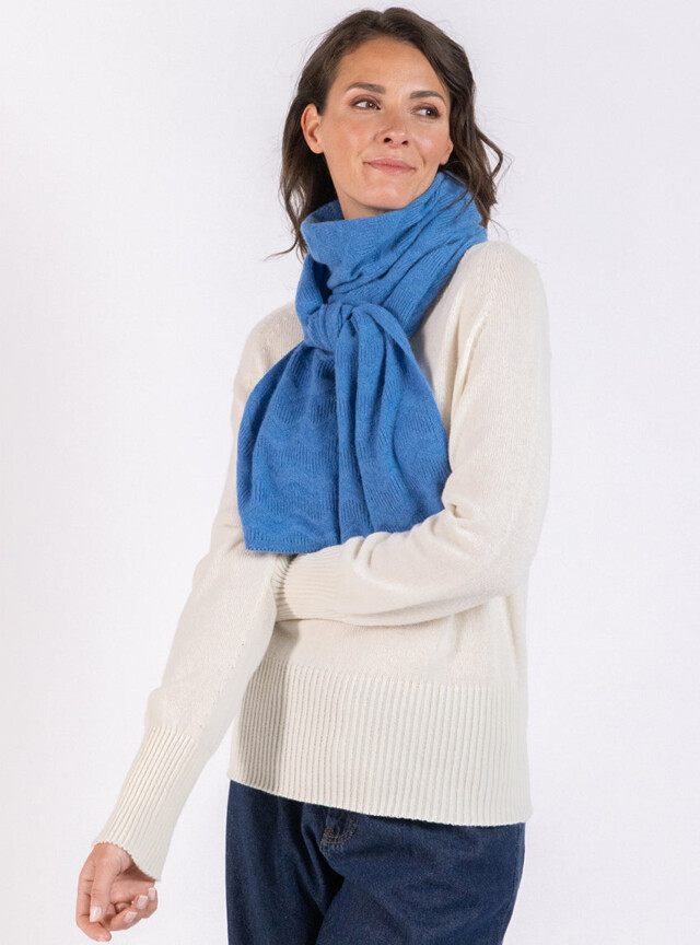 Maison Solfin - Echarpe en cachemire bleu – U