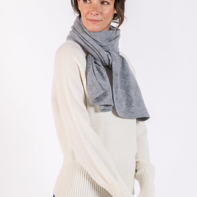 Maison Solfin - Echarpe en cachemire gris élégant – U