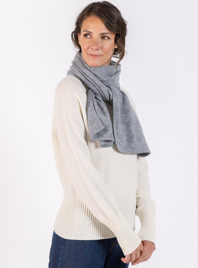 Maison Solfin - Echarpe en cachemire gris élégant – U