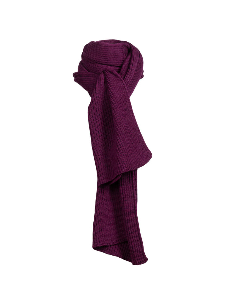 Maison Solfin - Écharpe en laine mérinos violet nuit – U