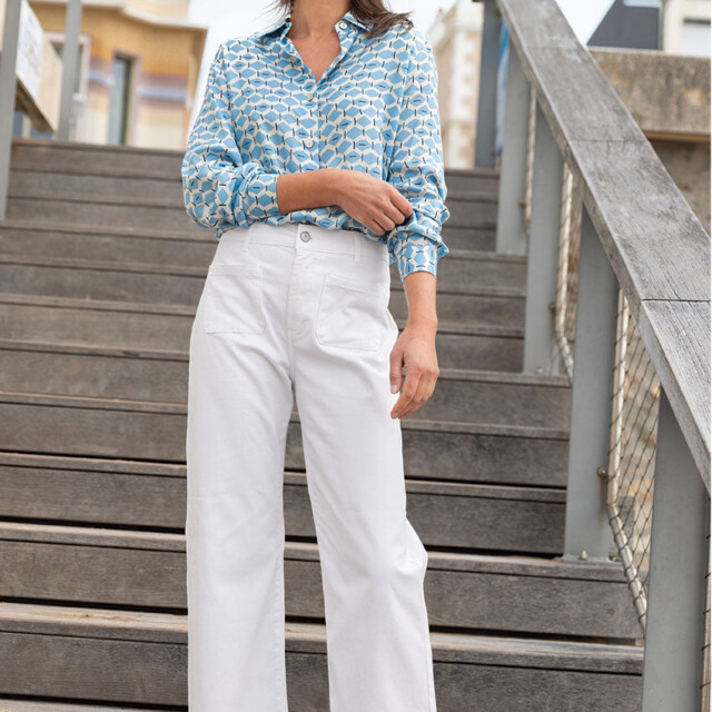 Maison Solfin - Pantalon femme 7/8ème blanc – 50