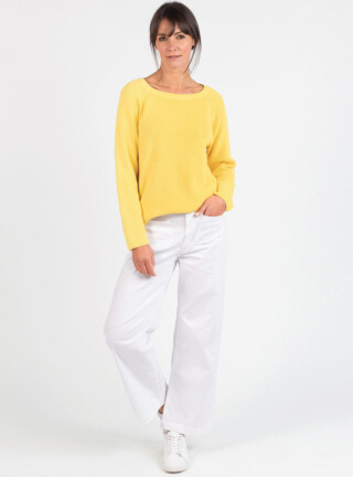 MAISON SOLFIN - Pantalon femme 7/8ème blanc