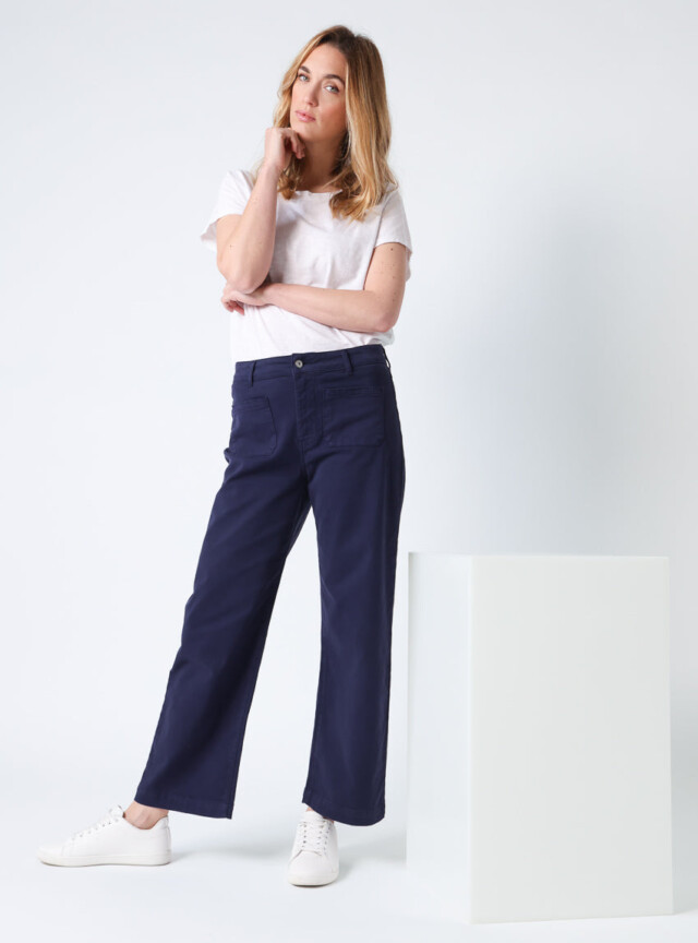 Maison Solfin - Pantalon femme 7/8ème bleu marine – 46