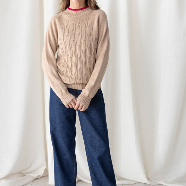 Maison Solfin - Pantalon femme 7/8ème en coton bleu – 50