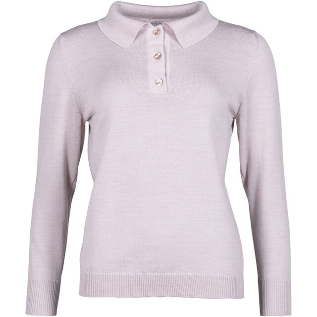 Maison Solfin - Pull femme col polo en laine beige naturel – 50