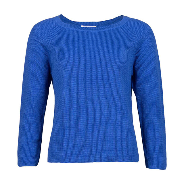 Maison Solfin - Pull femme en maille perlée coton bleu atlantique – 4