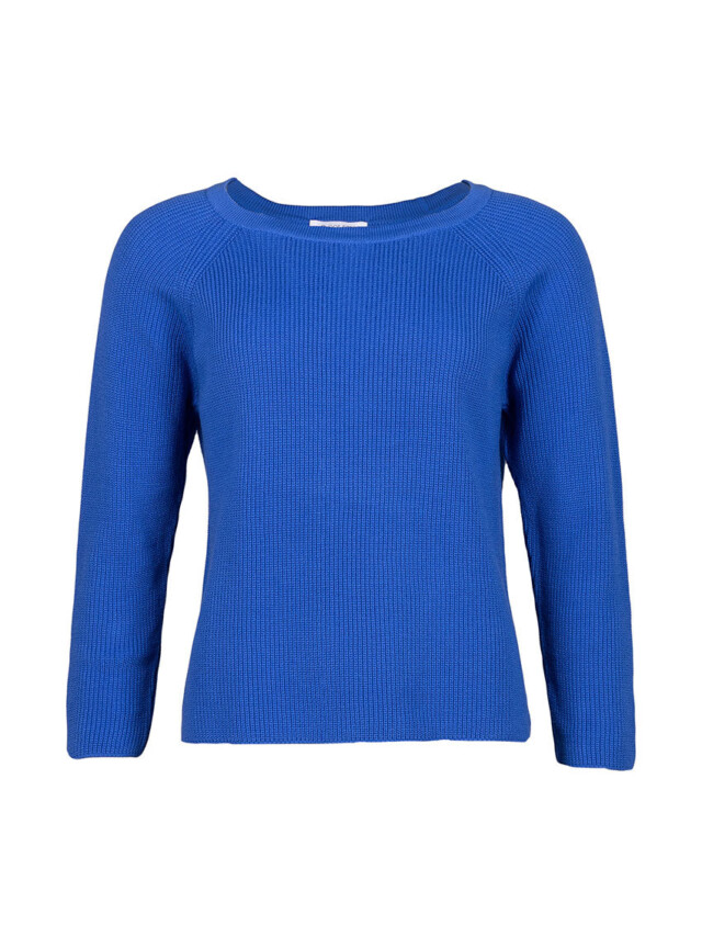 Maison Solfin - Pull femme en maille perlée coton bleu atlantique – 4