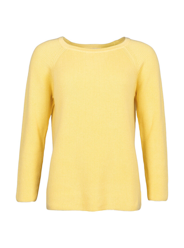 Maison Solfin - Pull femme en maille perlée coton jaune citron – 4