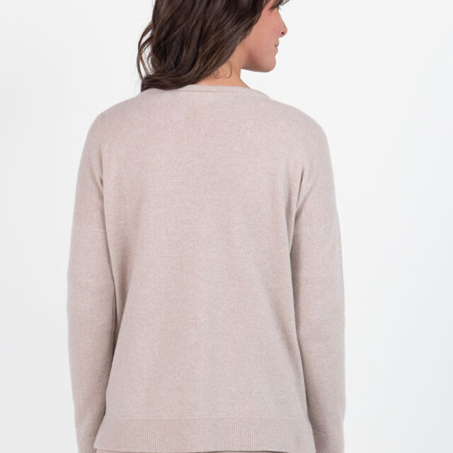 Maison Solfin - Gilet femme bord à bord laine et cachemire beige naturel – 4