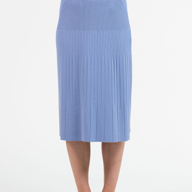 Maison Solfin - Jupe plissée femme fluide en viscose bleu aster – 4