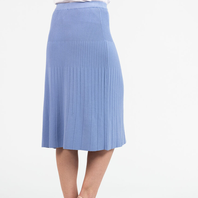 Maison Solfin - Jupe plissée femme fluide en viscose bleu aster – 4