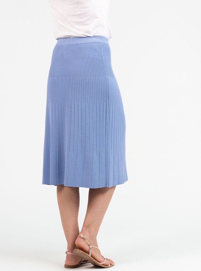 Maison Solfin - Jupe plissée femme fluide en viscose bleu aster – 4
