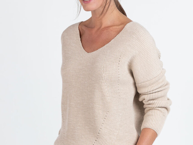 7849 BNL 8 pull femme coton beige lin 8d32532c b11c 450b b04b bbec42a157bd Maison Solfin - Pull femme maille ajourée coton beige lin – 4