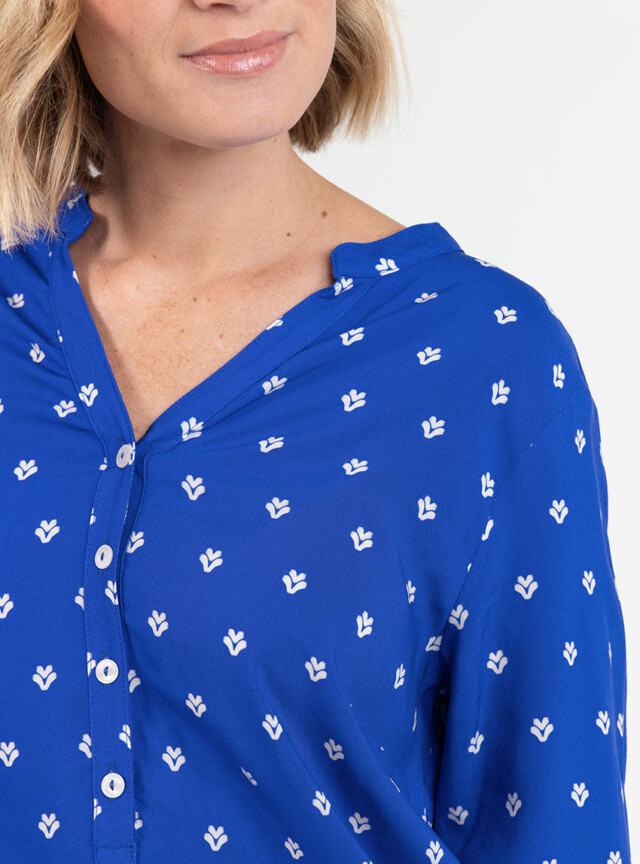 Maison Solfin - Blouse femme en viscose bleu mer – 52