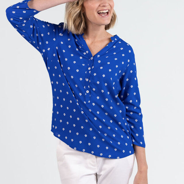 Maison Solfin - Blouse femme en viscose bleu mer – 52