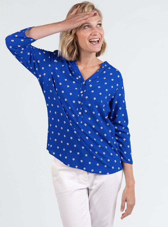 Maison Solfin - Blouse femme en viscose bleu mer – 52