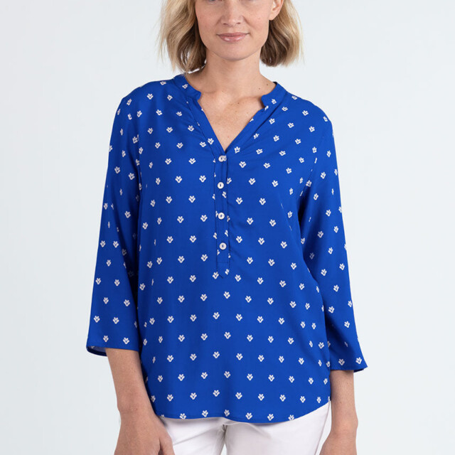 Maison Solfin - Blouse femme en viscose bleu mer – 52