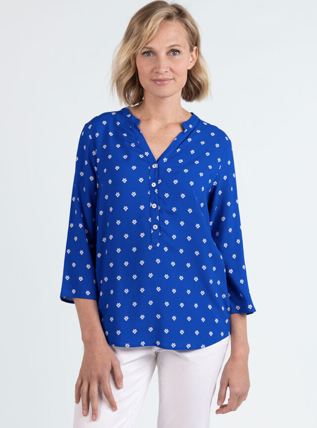 Maison Solfin - Blouse femme en viscose bleu mer – 52