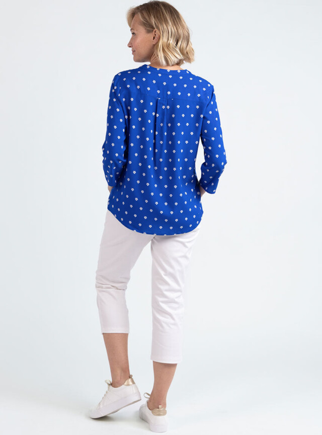 Maison Solfin - Blouse femme en viscose bleu mer – 52