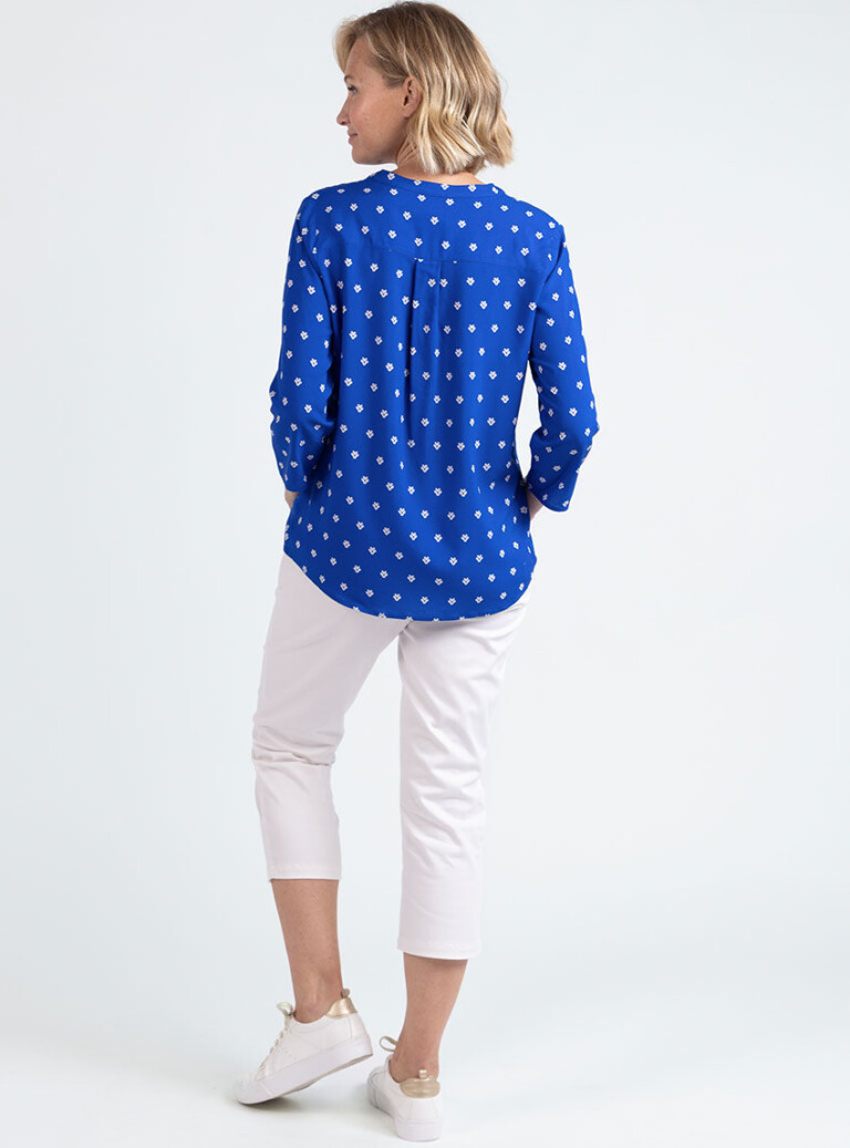 Maison Solfin - Blouse femme en viscose bleu mer – 50
