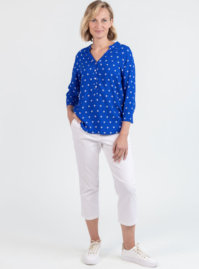 Maison Solfin - Blouse femme en viscose bleu mer – 52