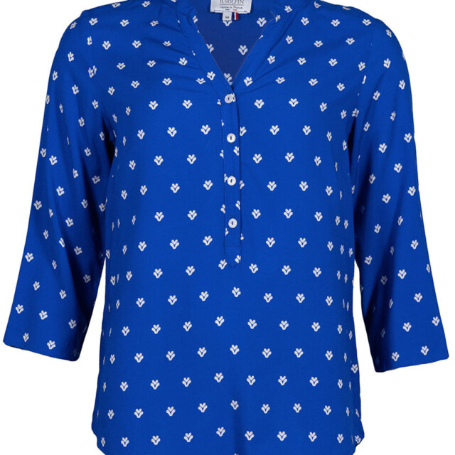 Maison Solfin - Blouse femme en viscose bleu mer – 52