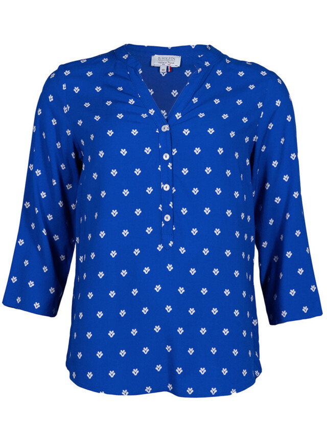 Maison Solfin - Blouse femme en viscose bleu mer – 52