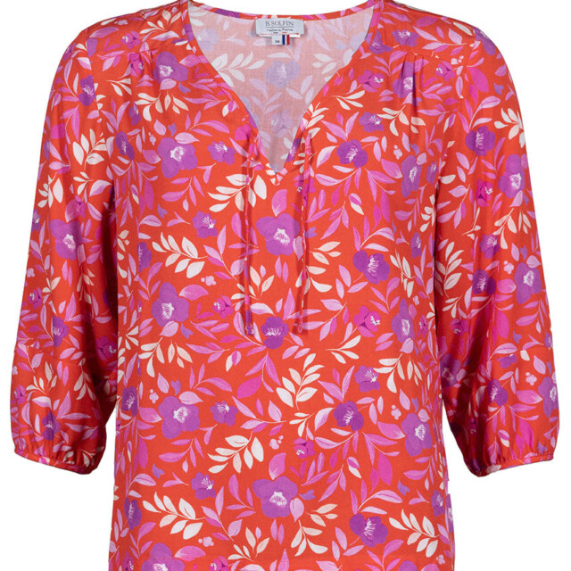 Maison Solfin - Blouse femme viscose floral rose violine – 50
