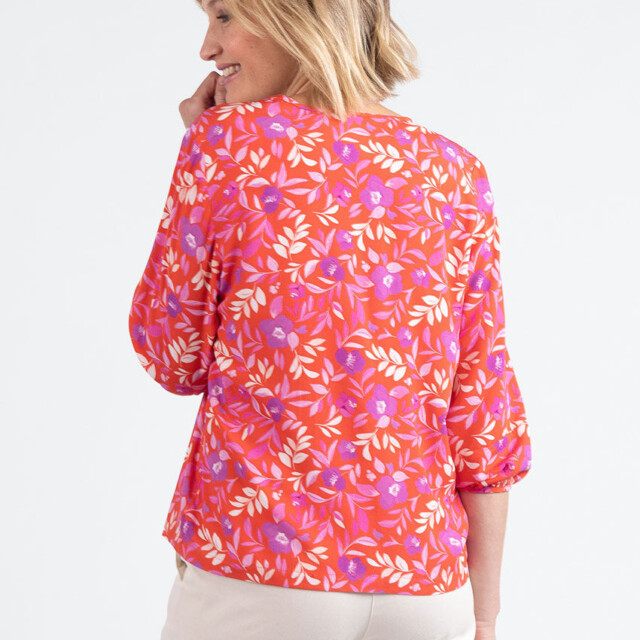Maison Solfin - Blouse femme viscose floral rose violine – 50