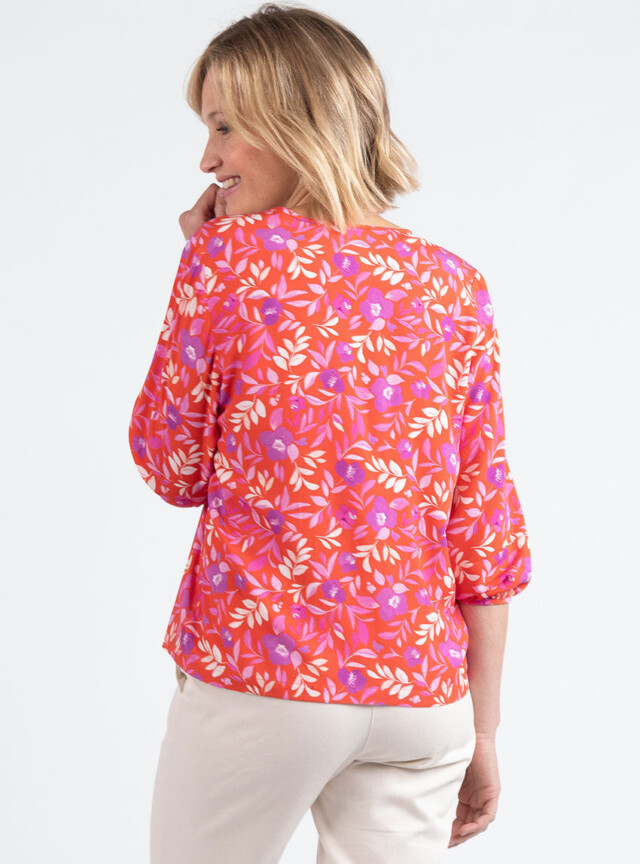 Maison Solfin - Blouse femme viscose floral rose violine – 50
