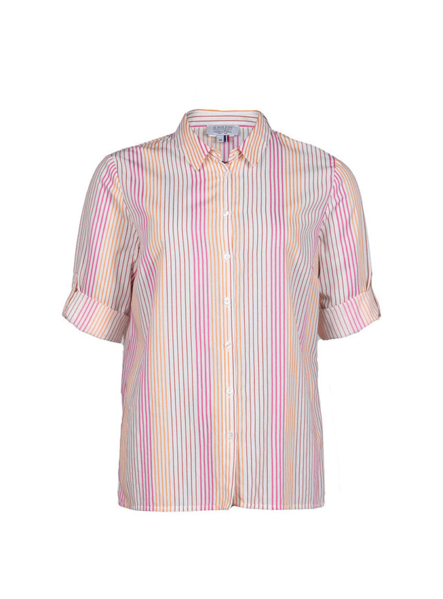 Maison Solfin - Chemisier femme rayé rose en viscose & coton – 50