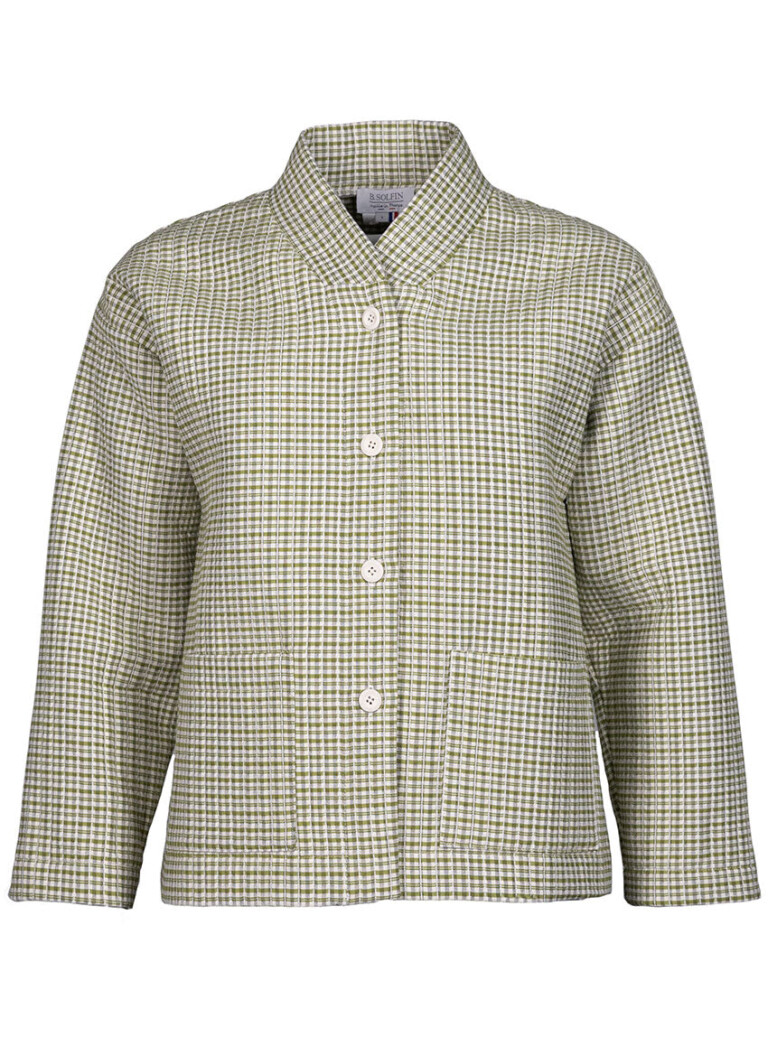 Maison Solfin - Veste femme matelassée en coton vert kaki – 4
