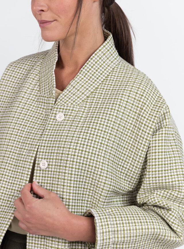 Maison Solfin - Veste femme matelassée en coton vert kaki – 4