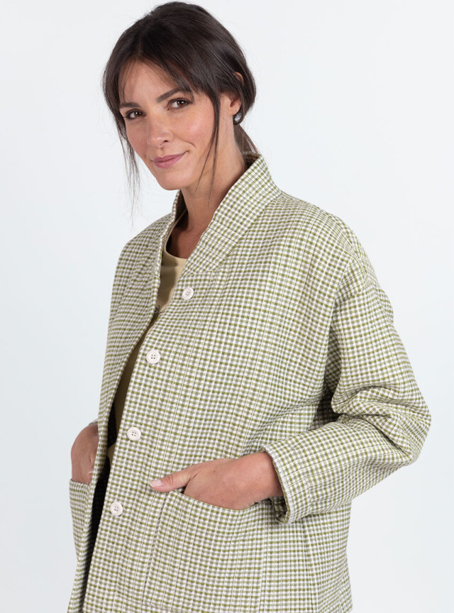 Veste femme matelassée en coton vert kaki par la marque MAISON SOLFIN MAISON SOLFIN - Veste femme matelassée en coton vert kaki