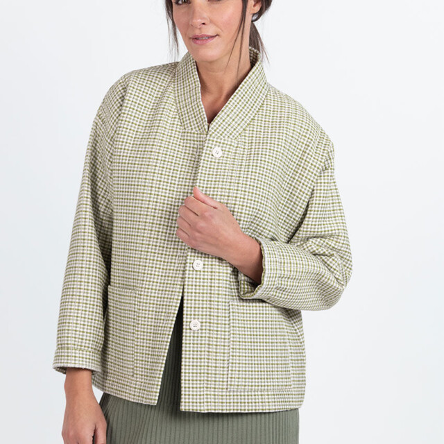 Maison Solfin - Veste femme matelassée en coton vert kaki – 4