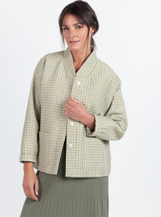 Maison Solfin - Veste femme matelassée en coton vert kaki – 4