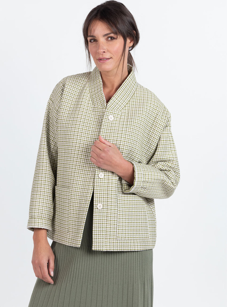 Maison Solfin - Veste femme matelassée en coton vert kaki – 4