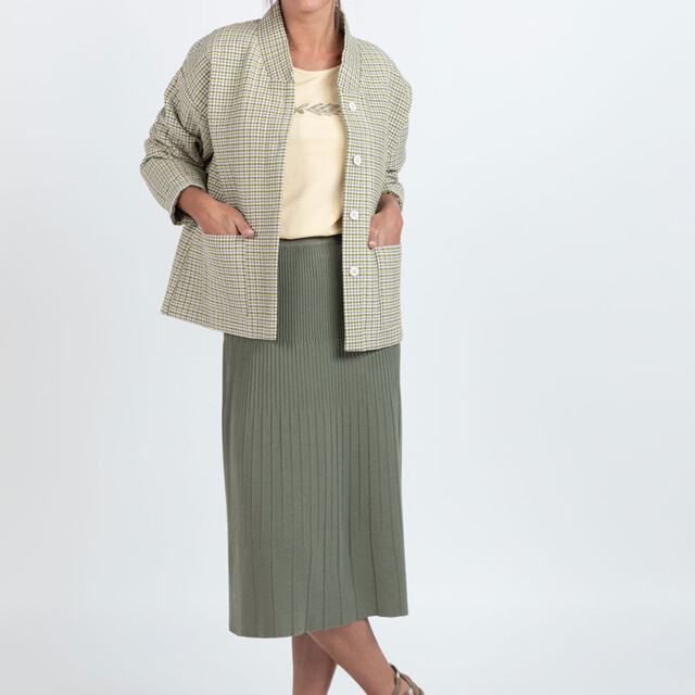 Maison Solfin - Veste femme matelassée en coton vert kaki – 4