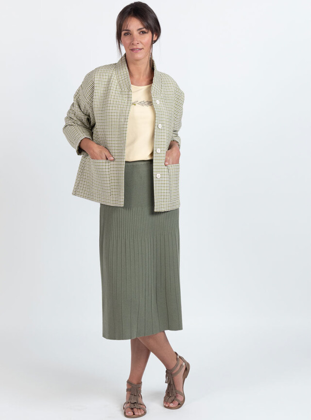 Maison Solfin - Veste femme matelassée en coton vert kaki – 4