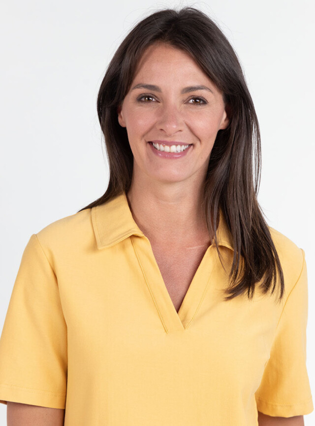 Maison Solfin - Polo femme en maille de coton jaune épicé – 5