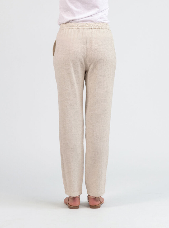 Maison Solfin - Pantalon femme coton lin beige – 52