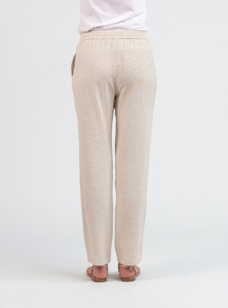 Maison Solfin - Pantalon femme coton lin beige – 52