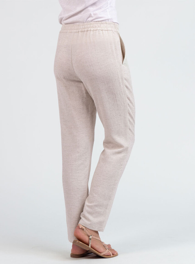 Maison Solfin - Pantalon femme coton lin beige – 52